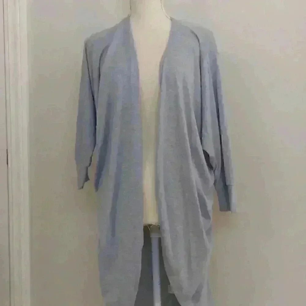 📷🏷️🆕 S/M Women's Heather Grey High Low Cardigan with Half Sleeves